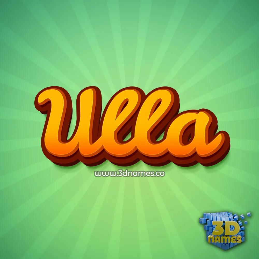 ulla in Green Rays style - 3D name wallpaper