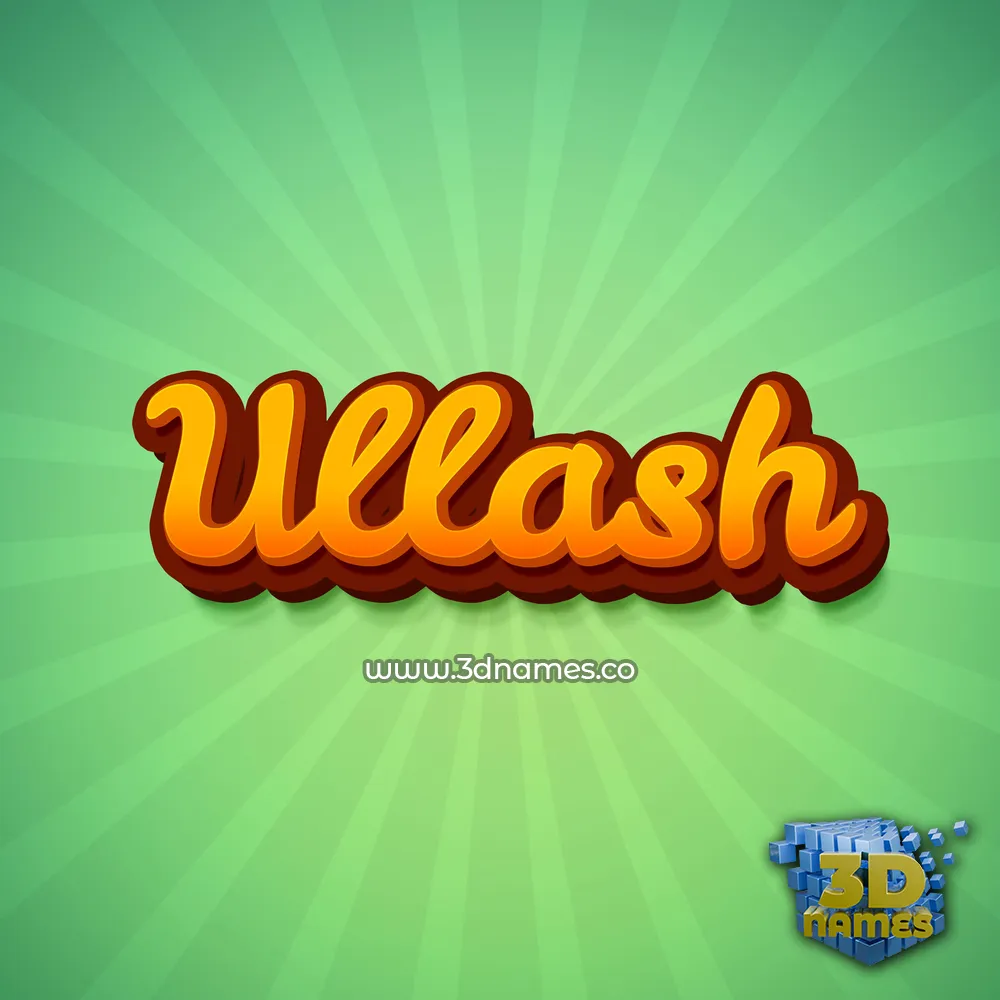 ullash in Green Rays style - 3D name wallpaper