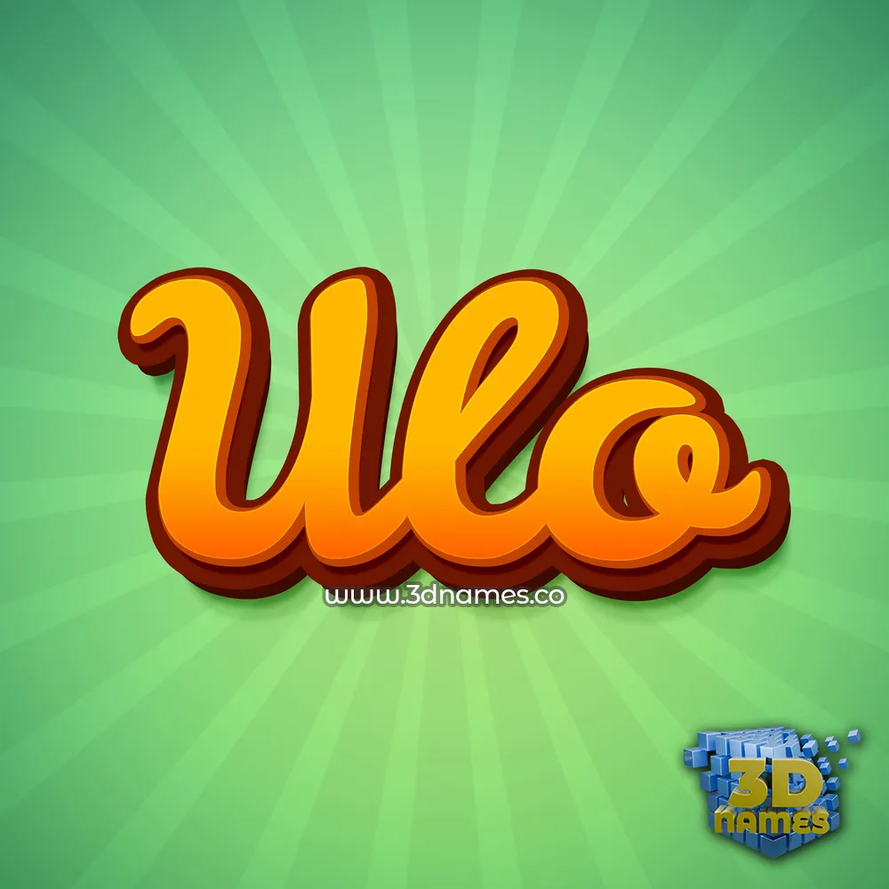 ulo in Green Rays style - 3D name wallpaper