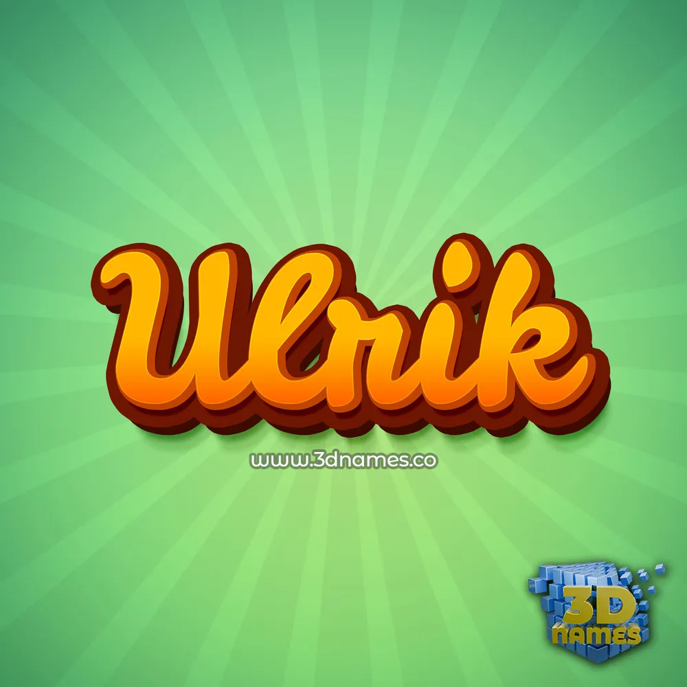 ulrik in Green Rays style - 3D name wallpaper