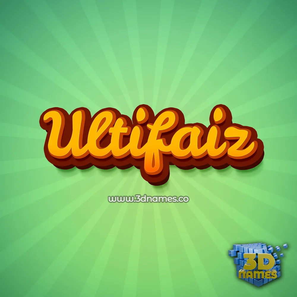 ultifaiz in Green Rays style - 3D name wallpaper