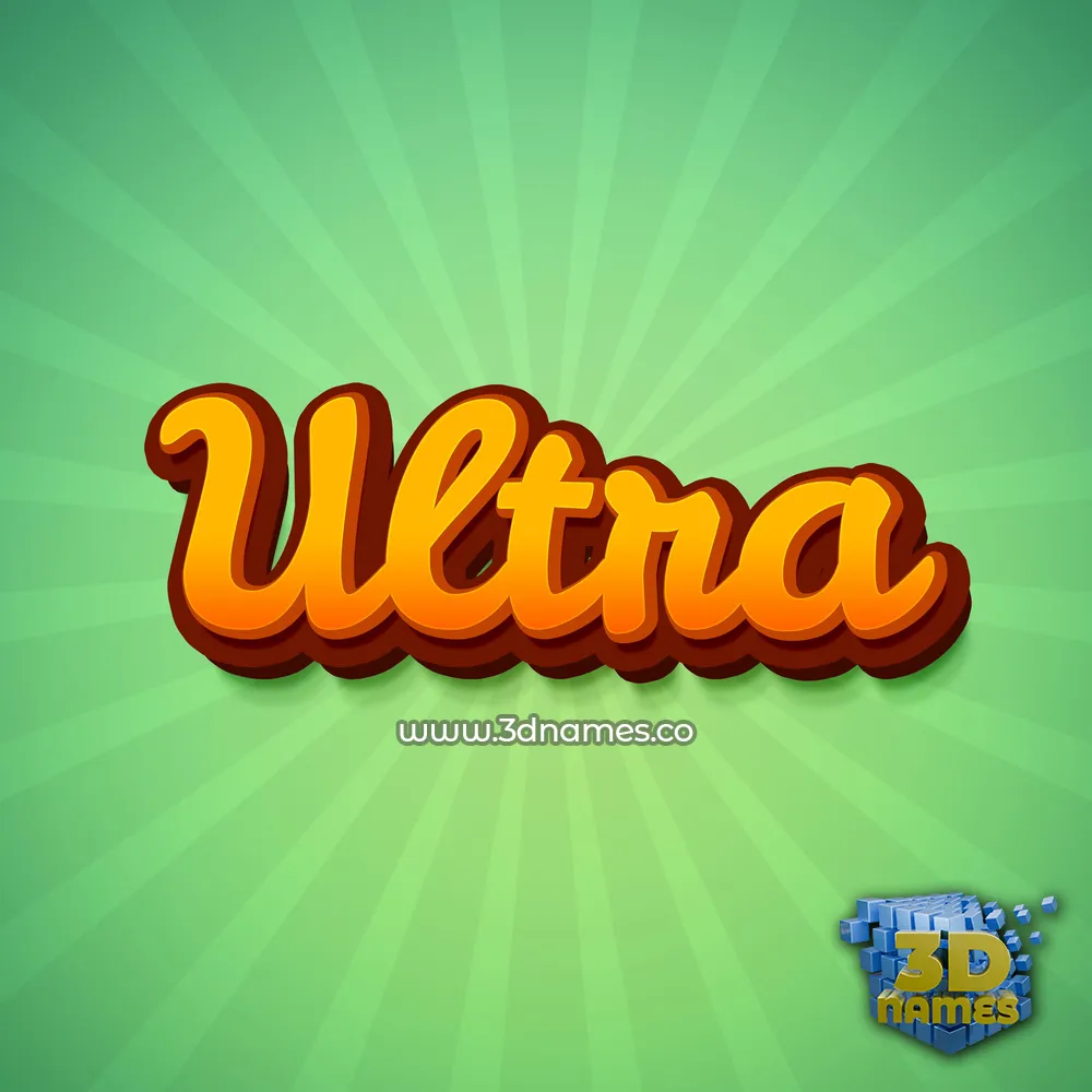 ultra in Green Rays style - 3D name wallpaper