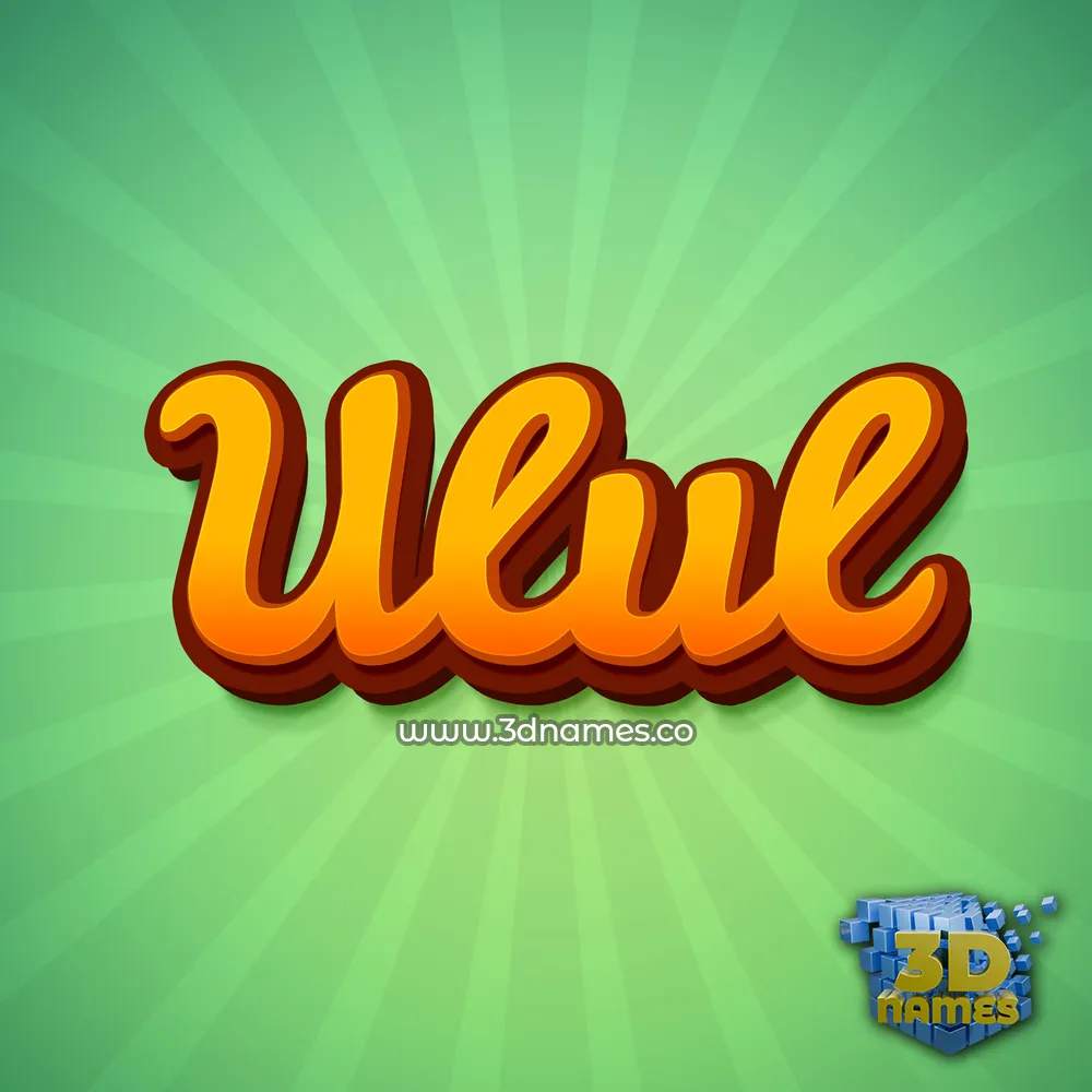 ulul in Green Rays style - 3D name wallpaper