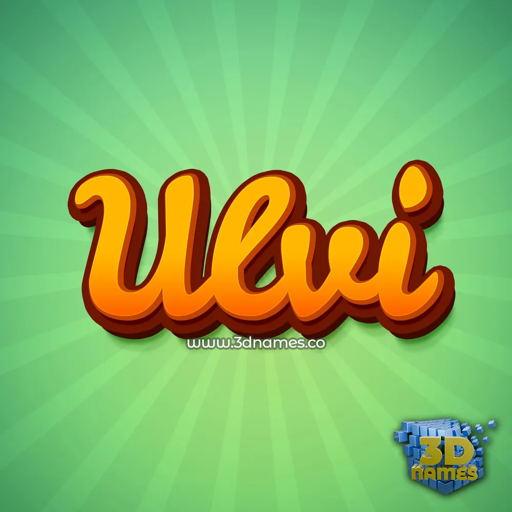ulvi in Green Rays style - 3D name wallpaper