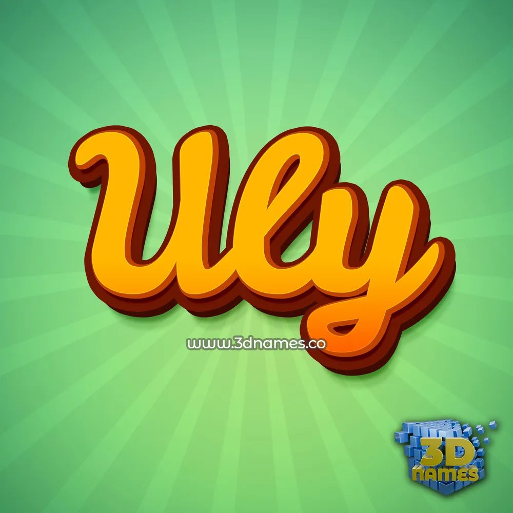 uly in Green Rays style - 3D name wallpaper