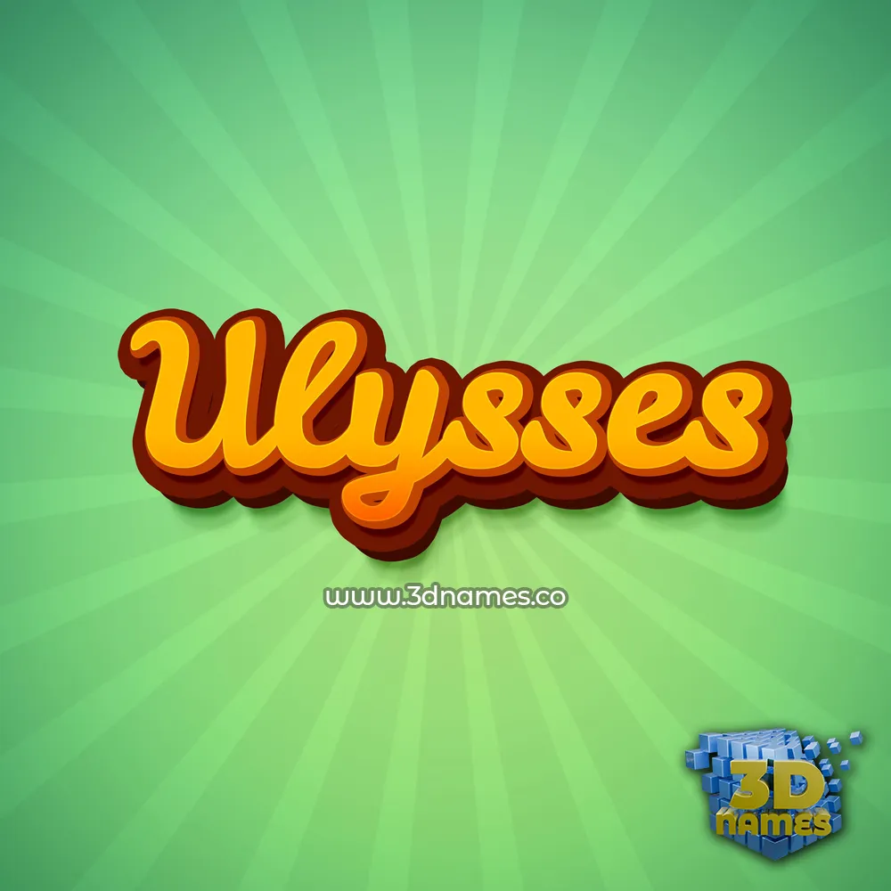ulysses in Green Rays style - 3D name wallpaper