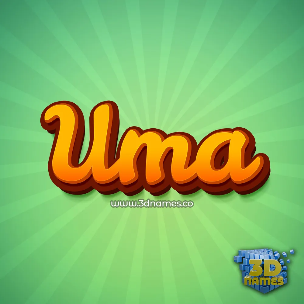 uma in Green Rays style - 3D name wallpaper