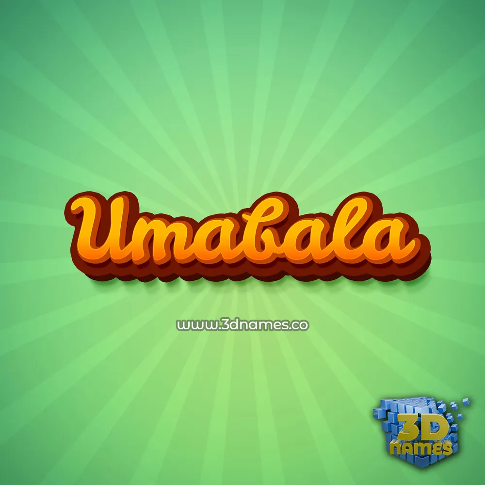umabala in Green Rays style - 3D name wallpaper