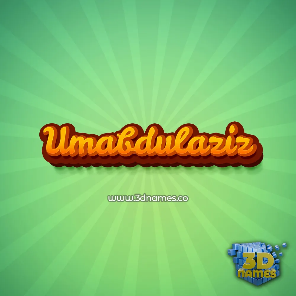 umabdulaziz in Green Rays style - 3D name wallpaper