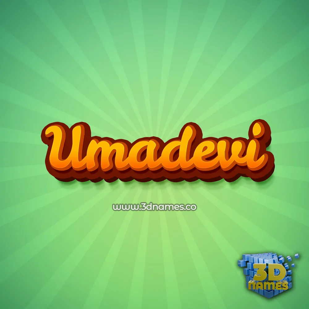 umadevi in Green Rays style - 3D name wallpaper