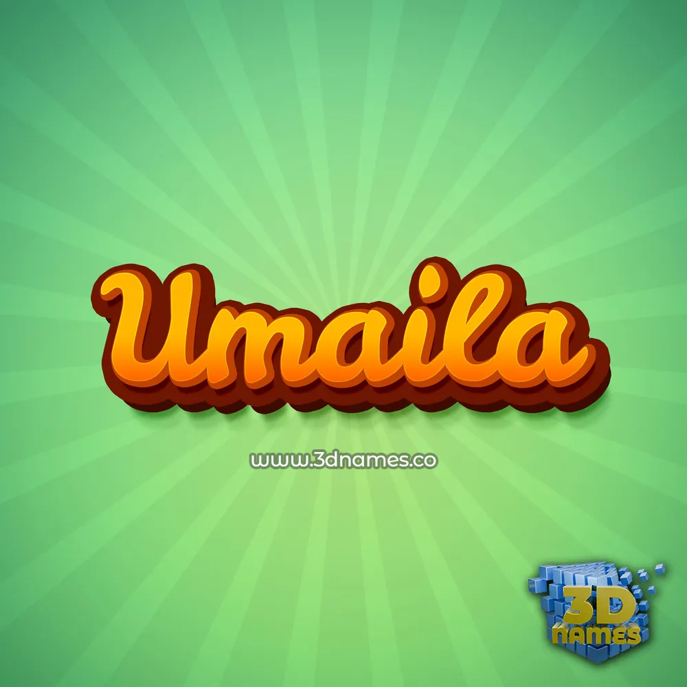 umaila in Green Rays style - 3D name wallpaper