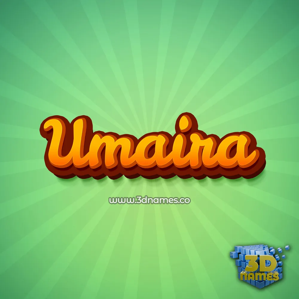 umaira in Green Rays style - 3D name wallpaper