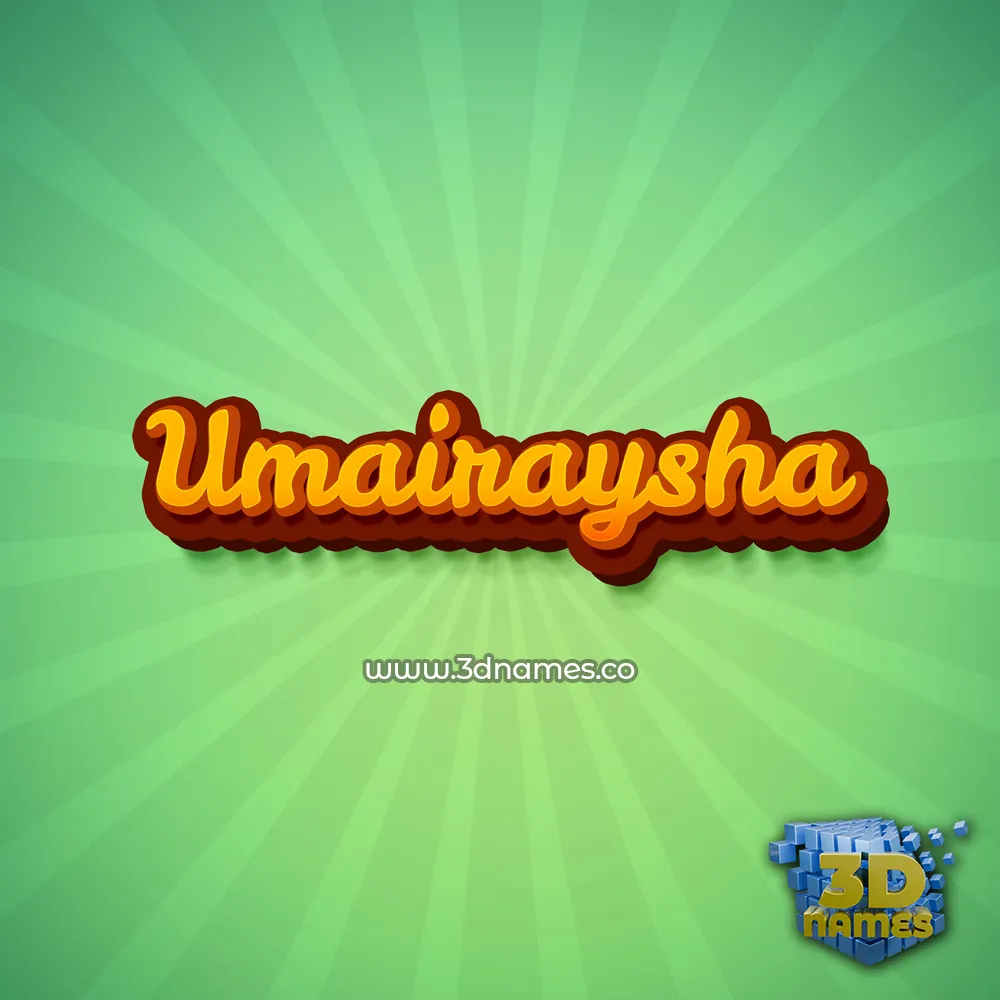 umairaysha in Green Rays style - 3D name wallpaper