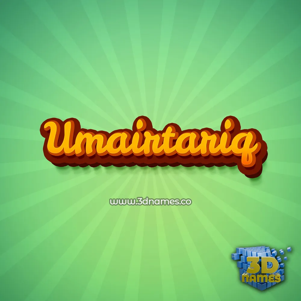 umairtariq in Green Rays style - 3D name wallpaper