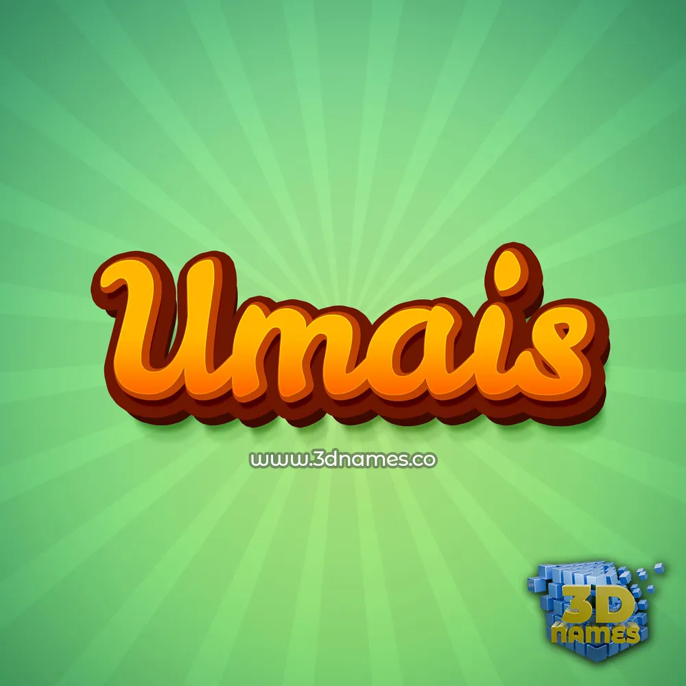 umais in Green Rays style - 3D name wallpaper