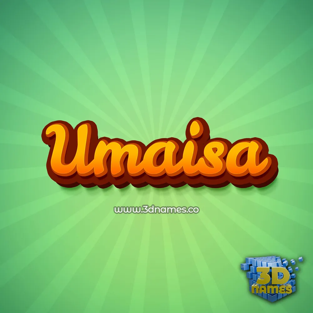 umaisa in Green Rays style - 3D name wallpaper