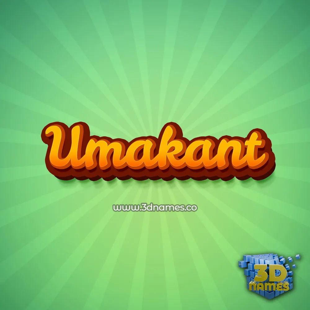 umakant in Green Rays style - 3D name wallpaper