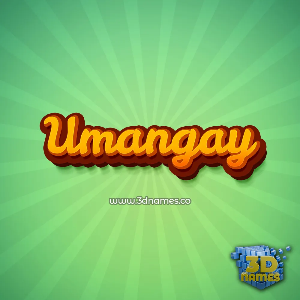 umangay in Green Rays style - 3D name wallpaper