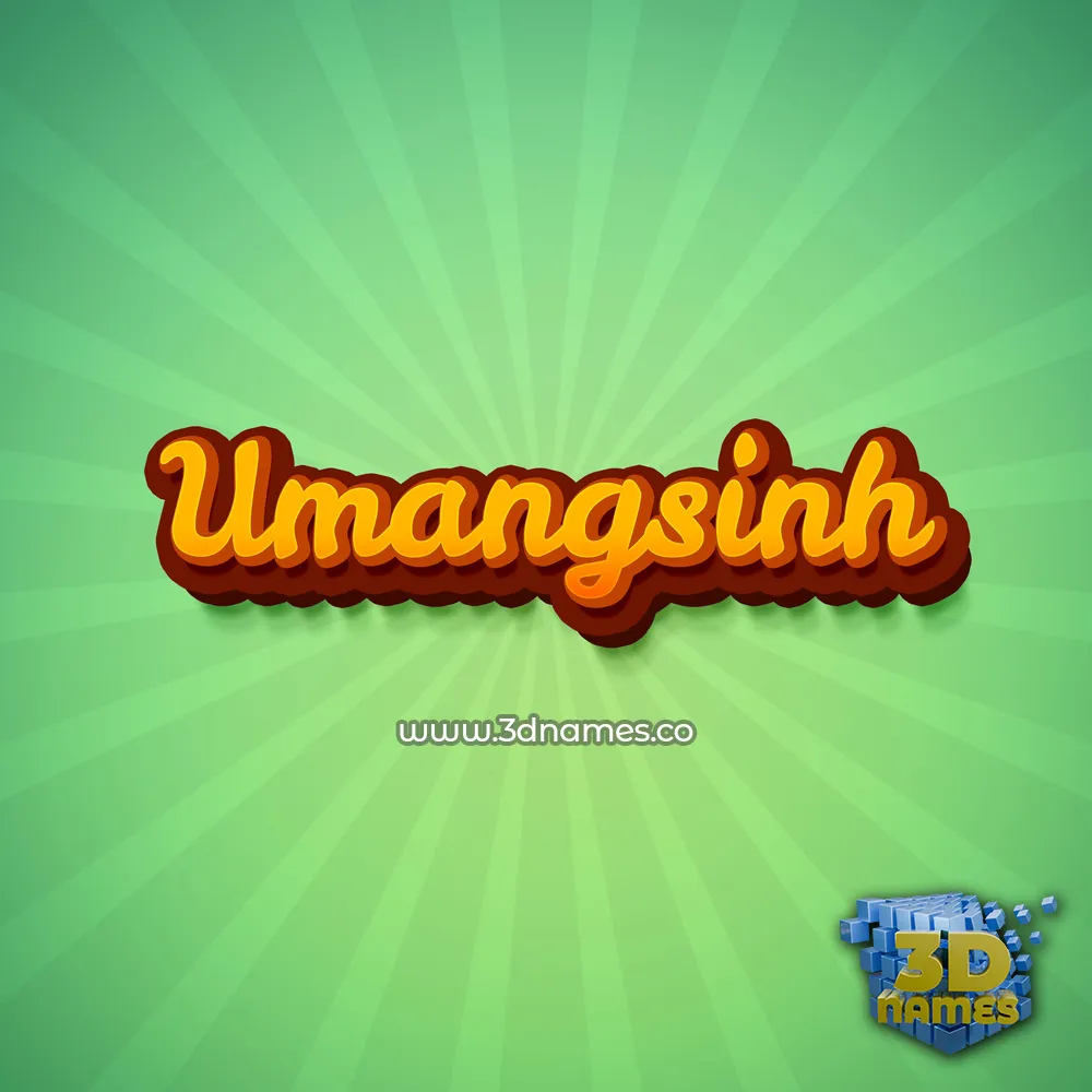 umangsinh in Green Rays style - 3D name wallpaper