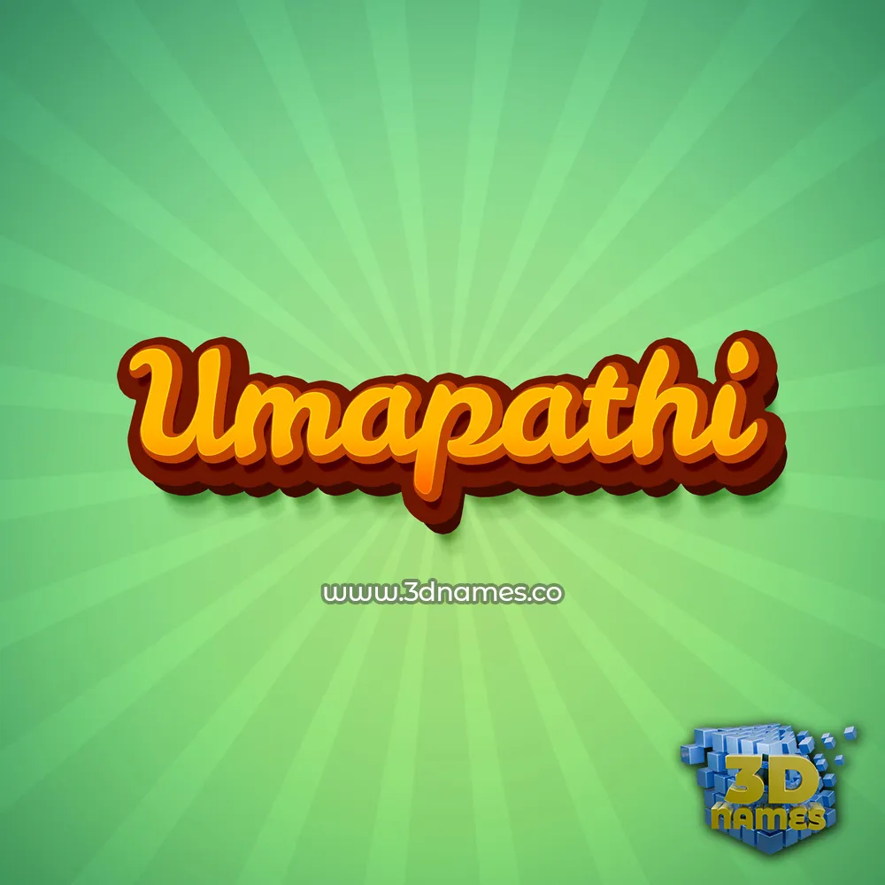 umapathi in Green Rays style - 3D name wallpaper
