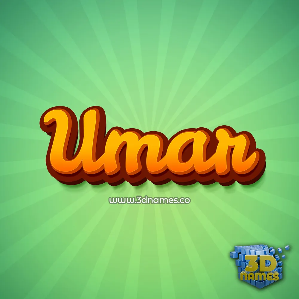 umar in Green Rays style - 3D name wallpaper