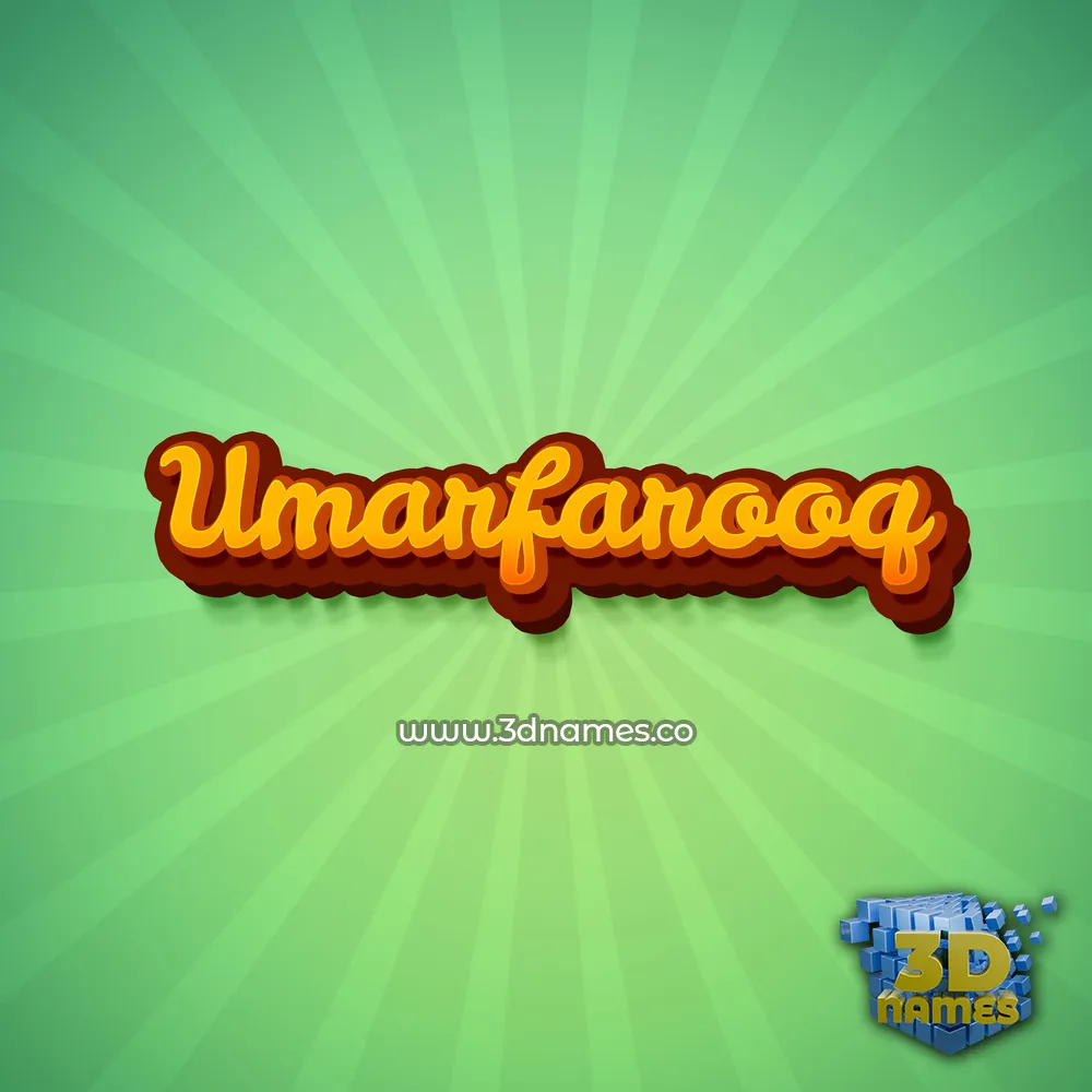 umarfarooq in Green Rays style - 3D name wallpaper