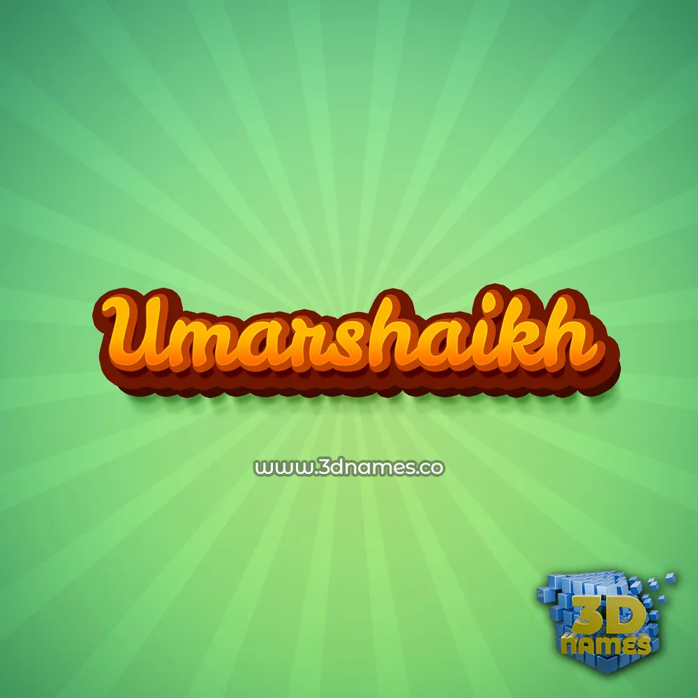 umarshaikh in Green Rays style - 3D name wallpaper