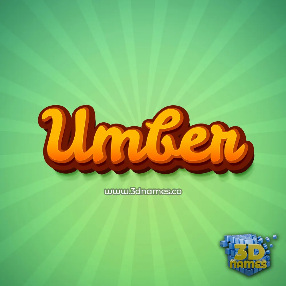 umber in Green Rays style - 3D name wallpaper