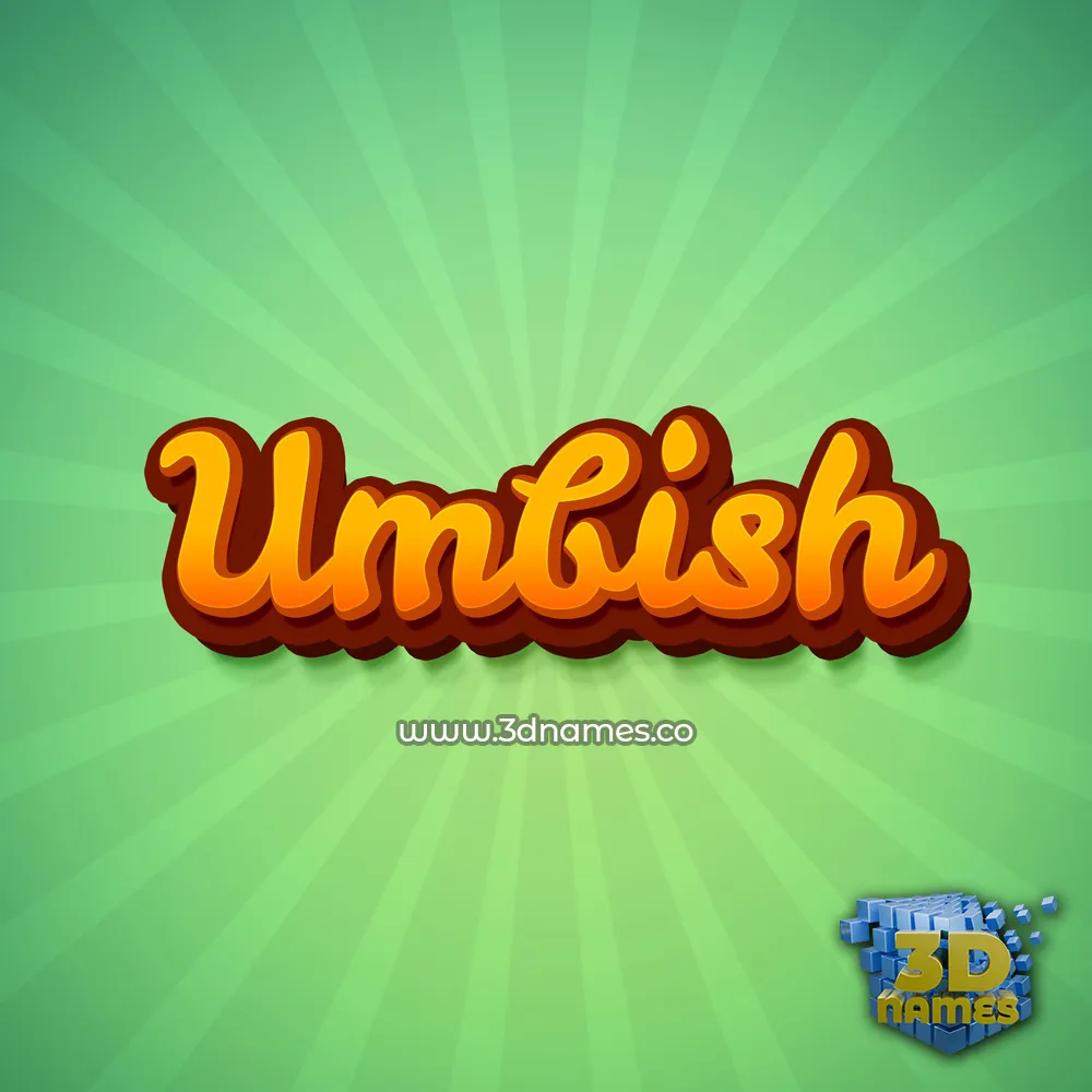 umbish in Green Rays style - 3D name wallpaper