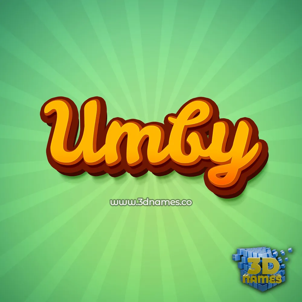 umby in Green Rays style - 3D name wallpaper
