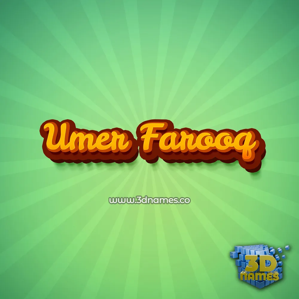 umer farooq in Green Rays style - 3D name wallpaper