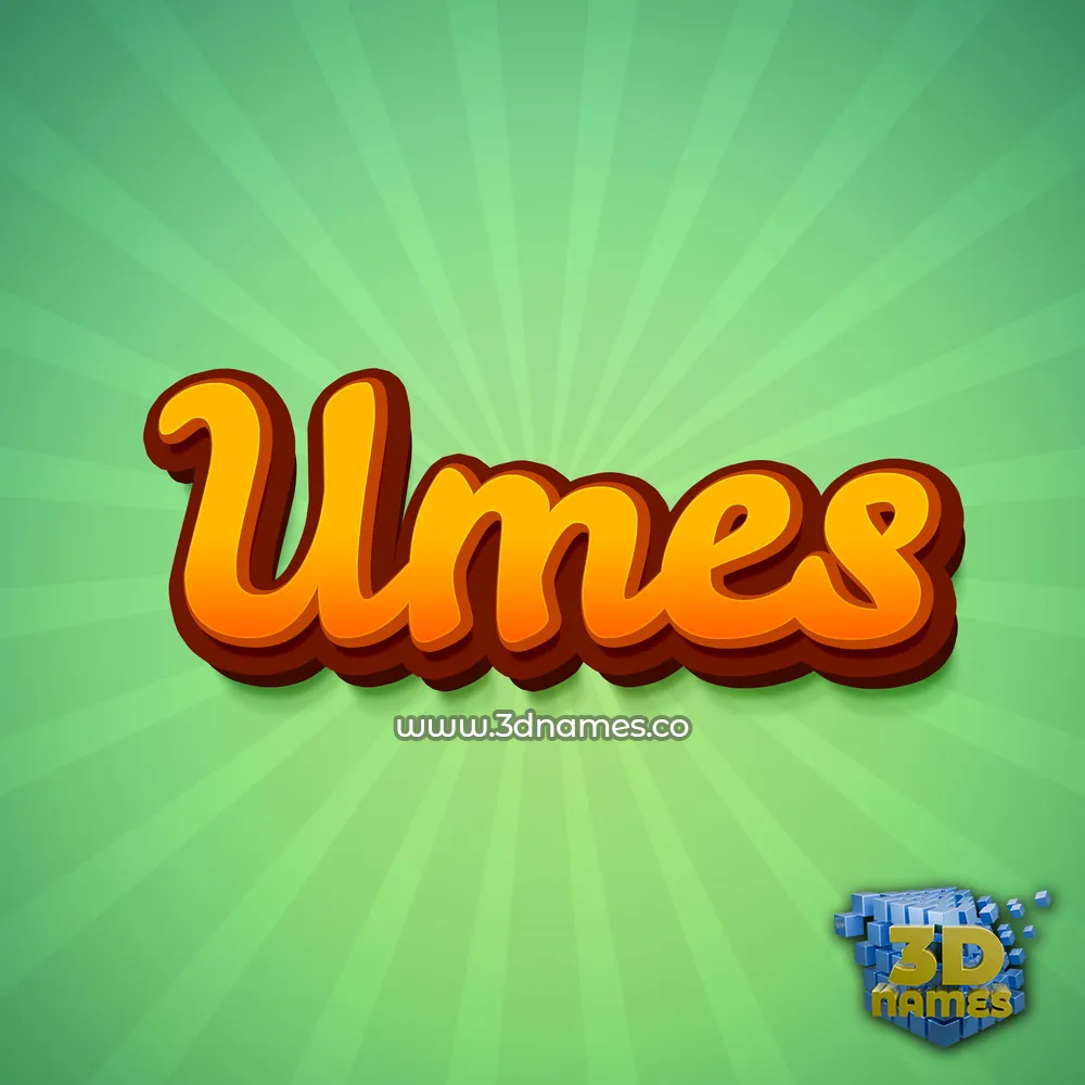 umes in Green Rays style - 3D name wallpaper
