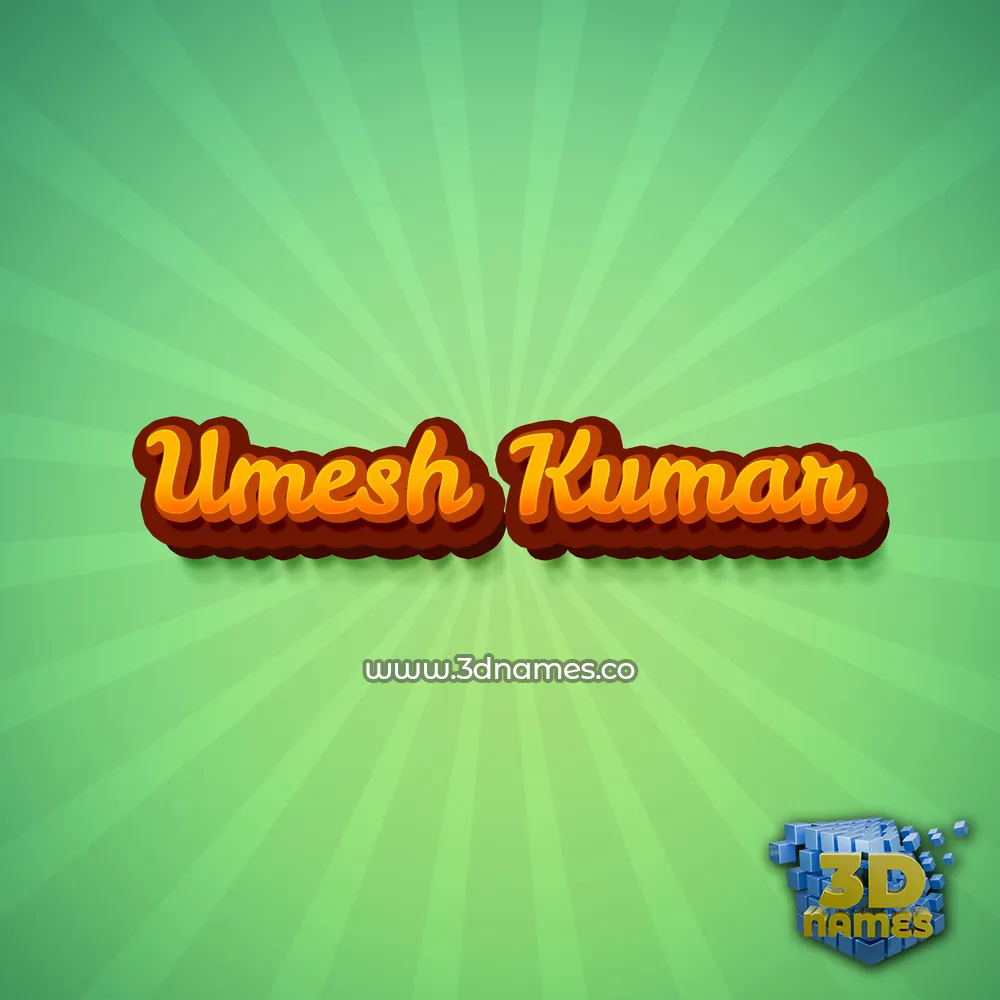 umesh kumar in Green Rays style - 3D name wallpaper