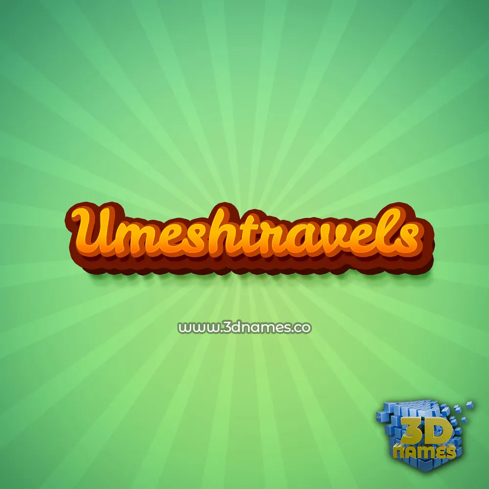 umeshtravels in Green Rays style - 3D name wallpaper