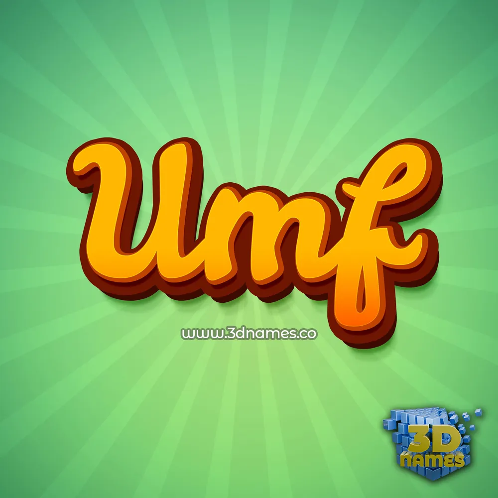 umf in Green Rays style - 3D name wallpaper