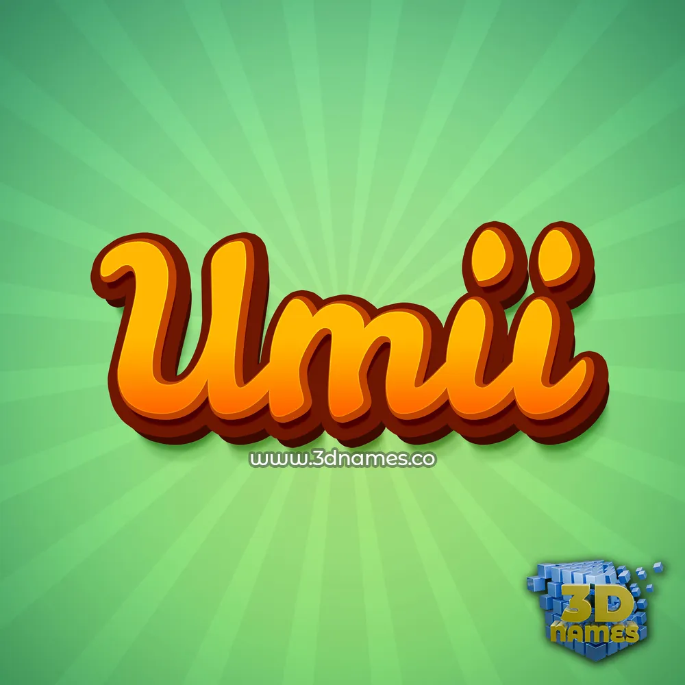 umii in Green Rays style - 3D name wallpaper