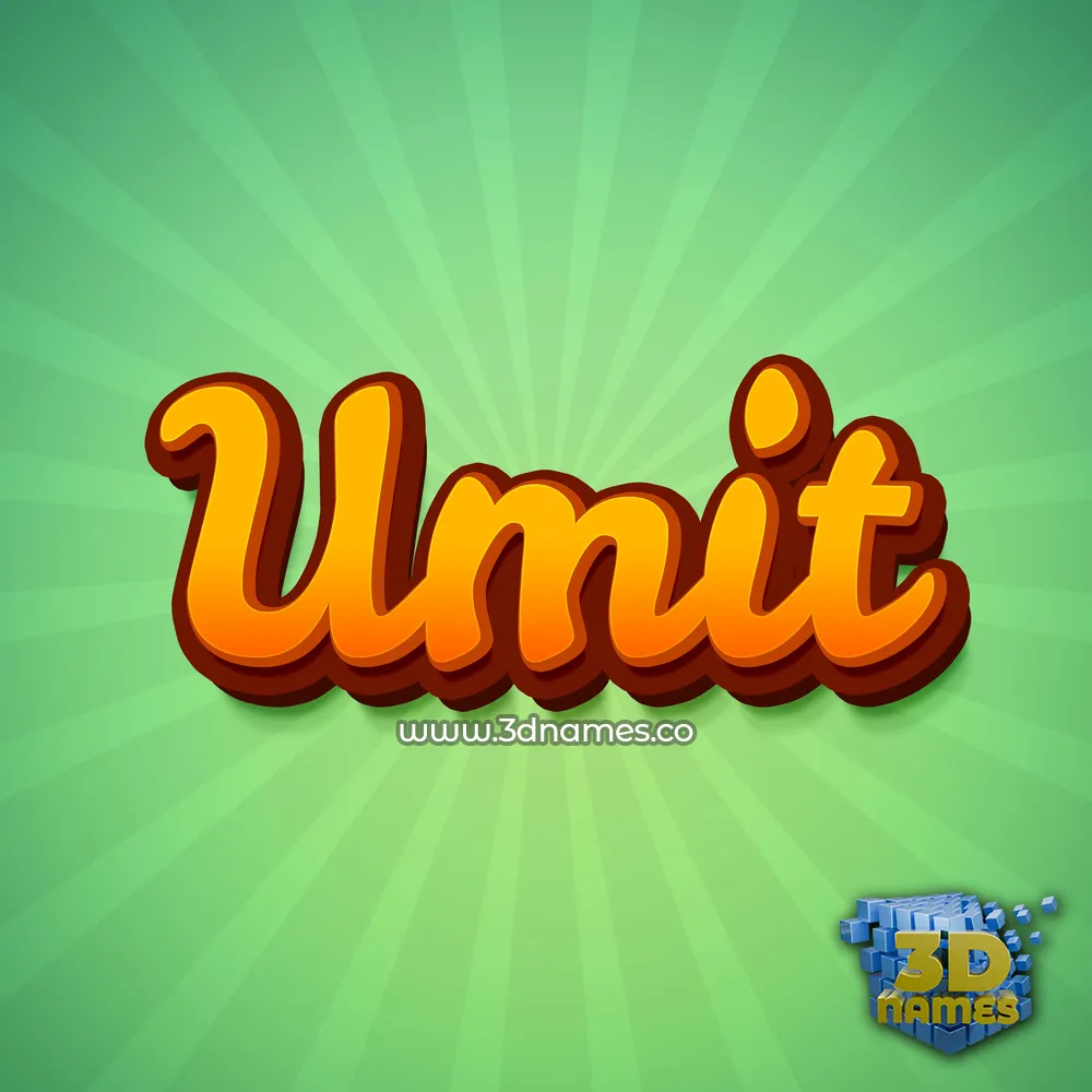 umit in Green Rays style - 3D name wallpaper