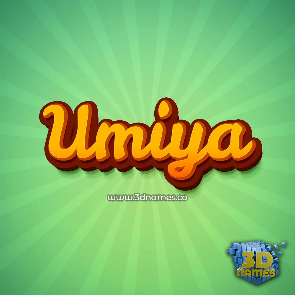 umiya in Green Rays style - 3D name wallpaper
