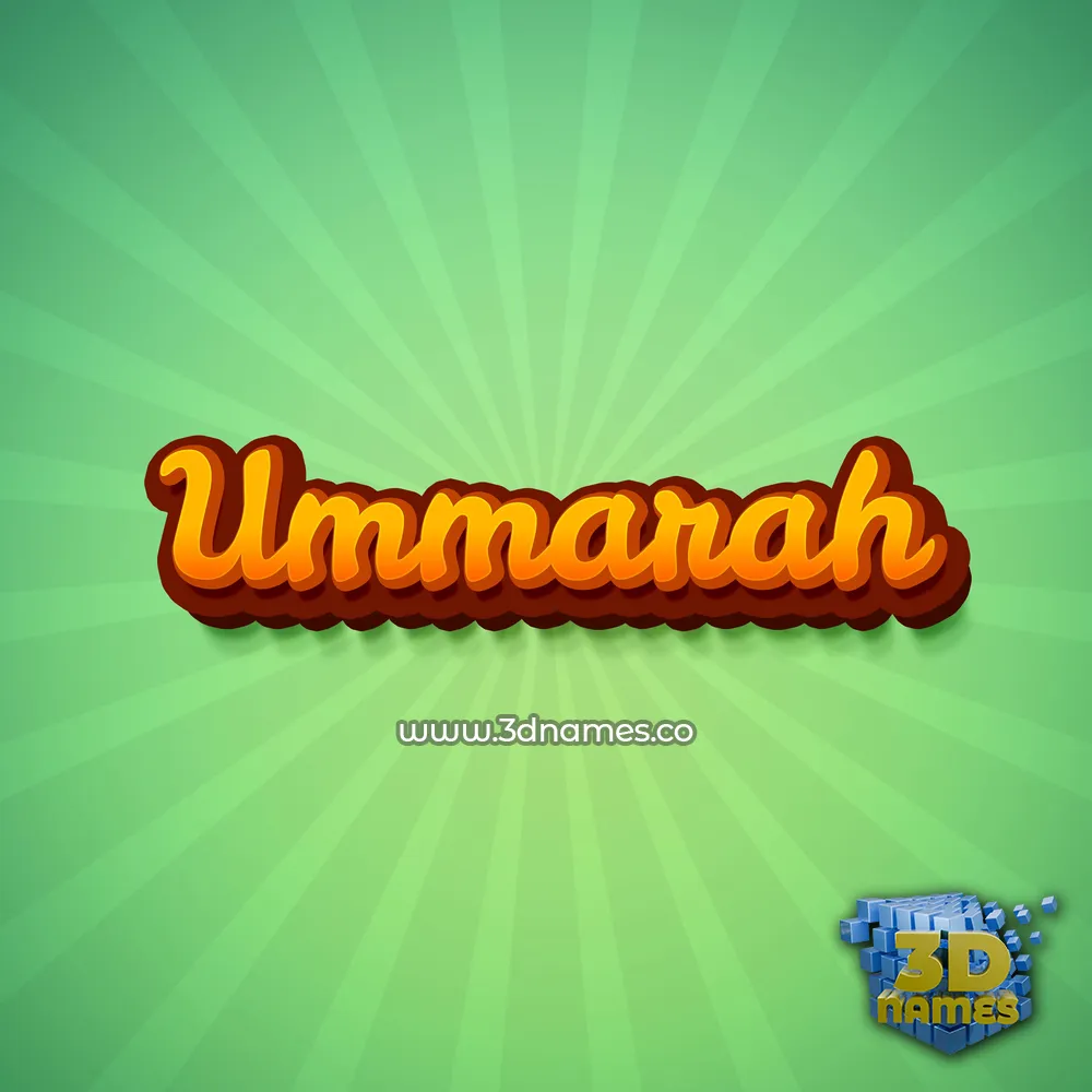 ummarah in Green Rays style - 3D name wallpaper