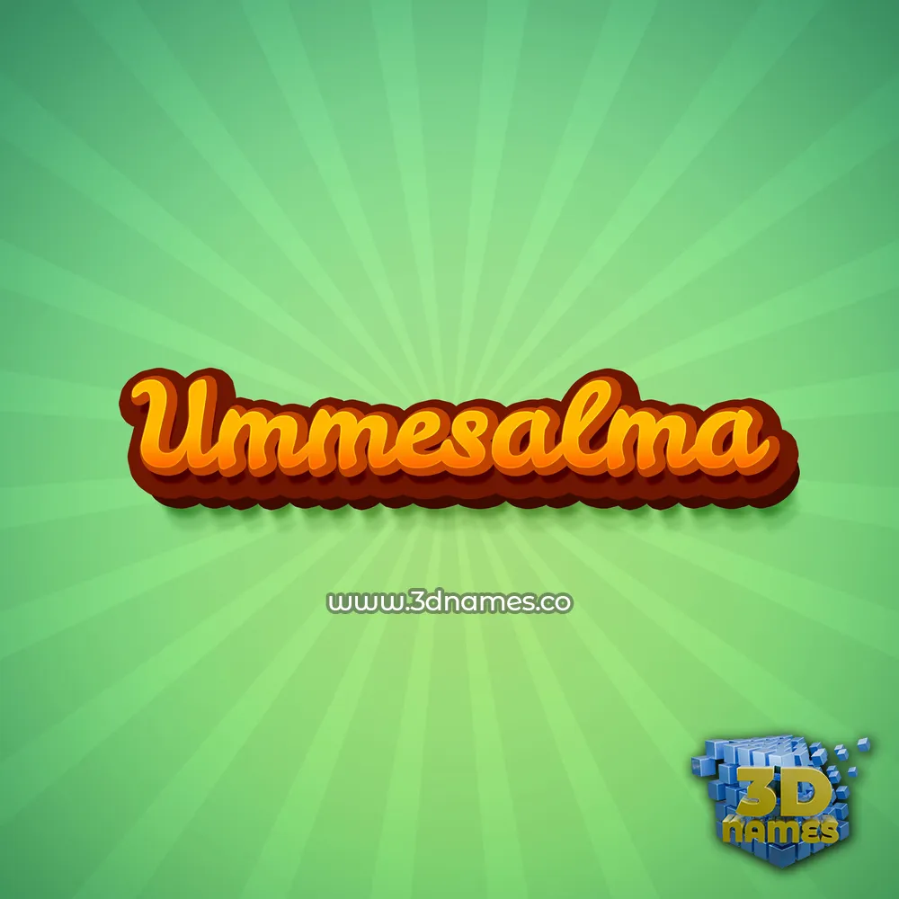 ummesalma in Green Rays style - 3D name wallpaper
