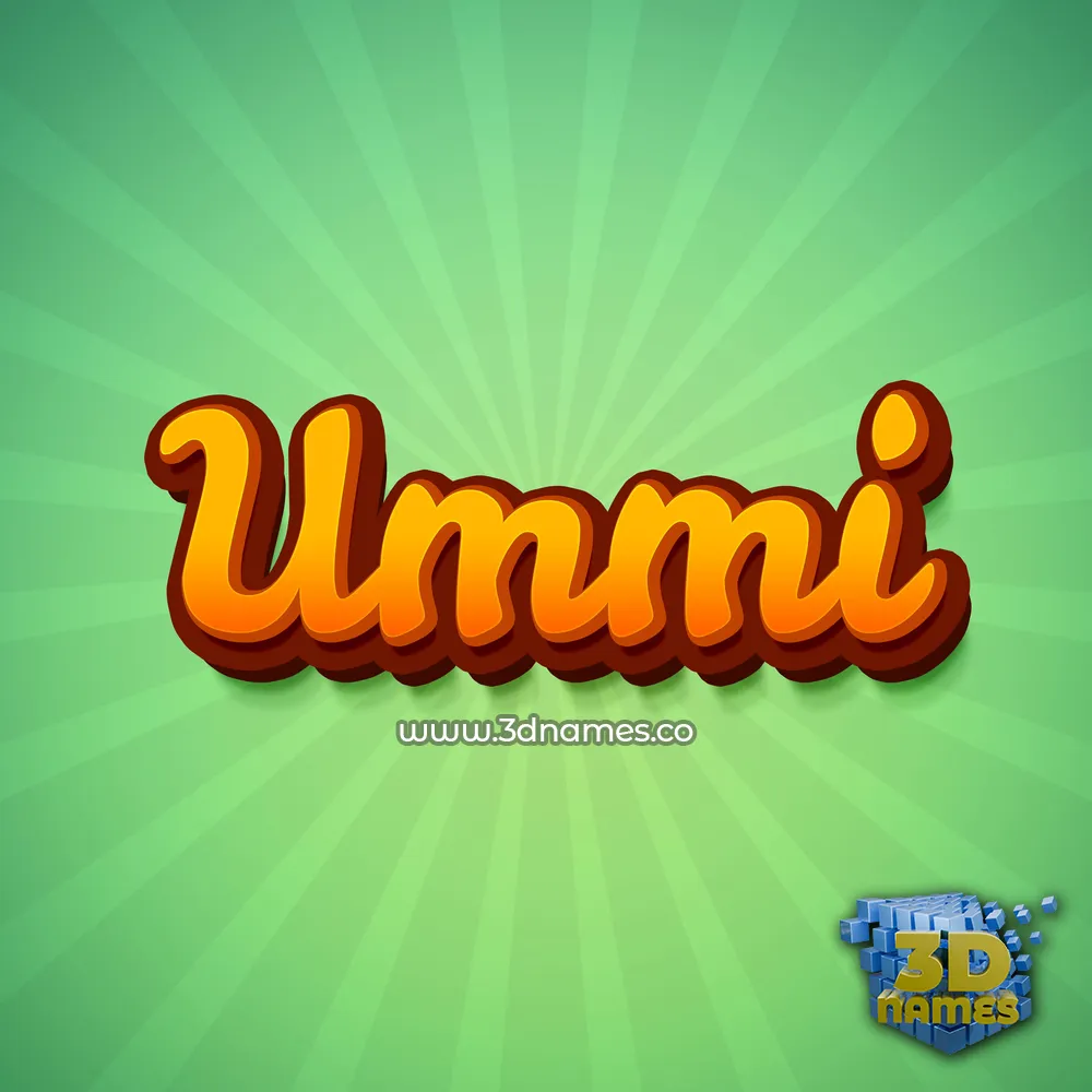 ummi in Green Rays style - 3D name wallpaper