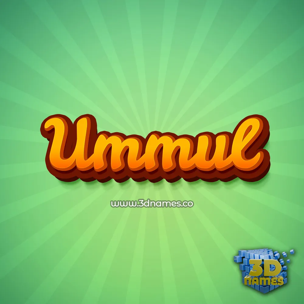 ummul in Green Rays style - 3D name wallpaper