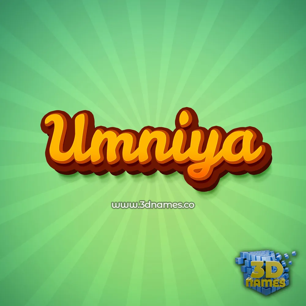 umniya in Green Rays style - 3D name wallpaper