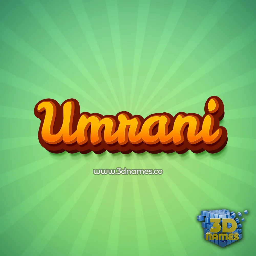 umrani in Green Rays style - 3D name wallpaper