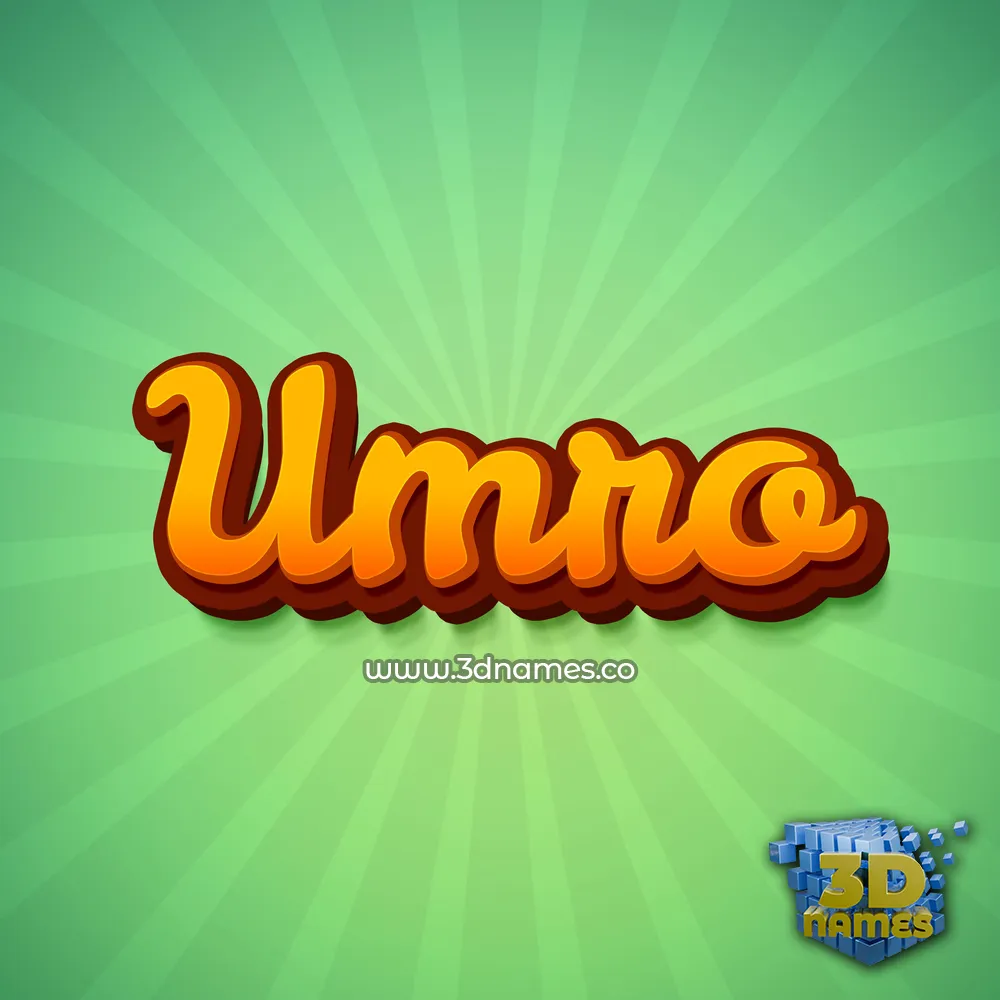 umro in Green Rays style - 3D name wallpaper