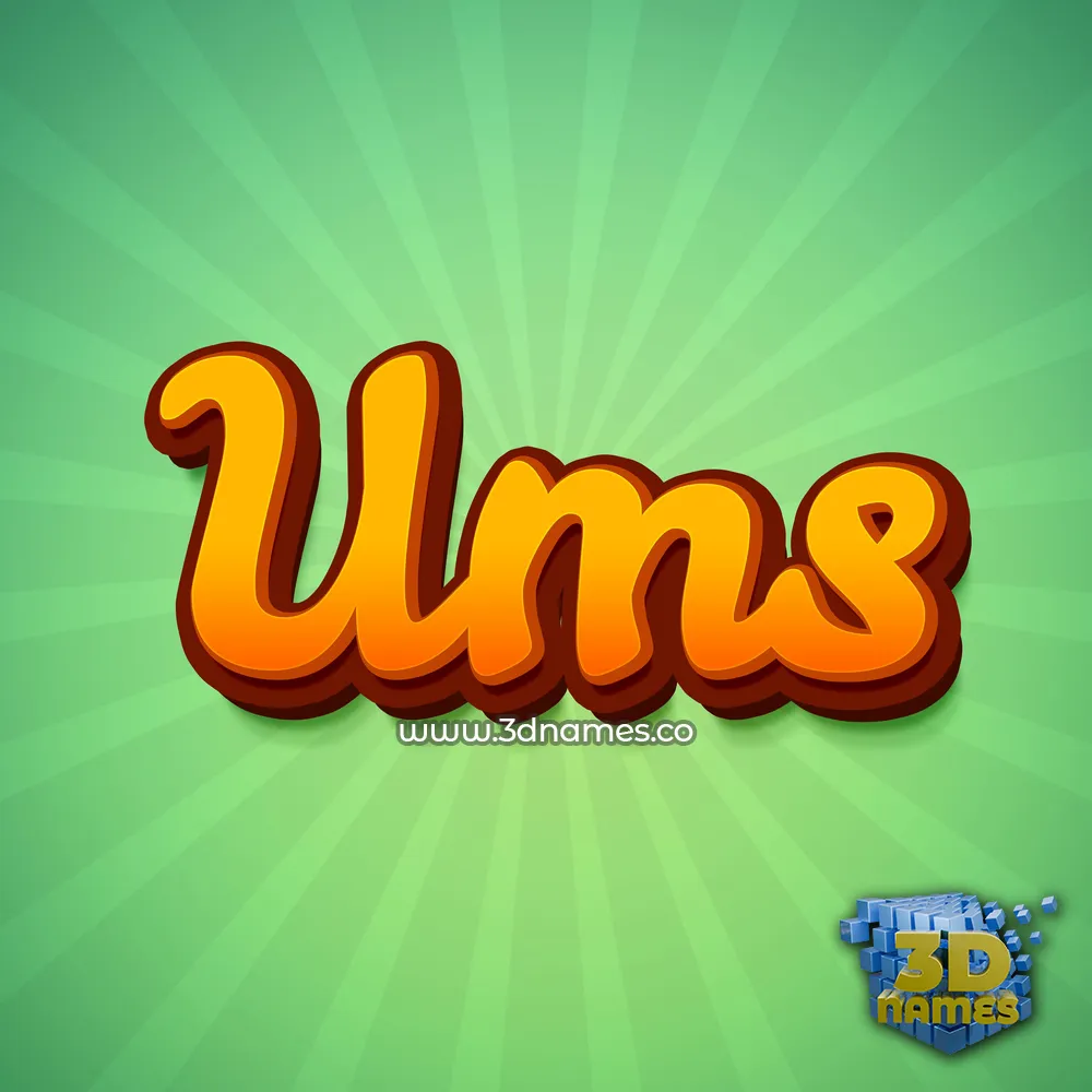 ums in Green Rays style - 3D name wallpaper