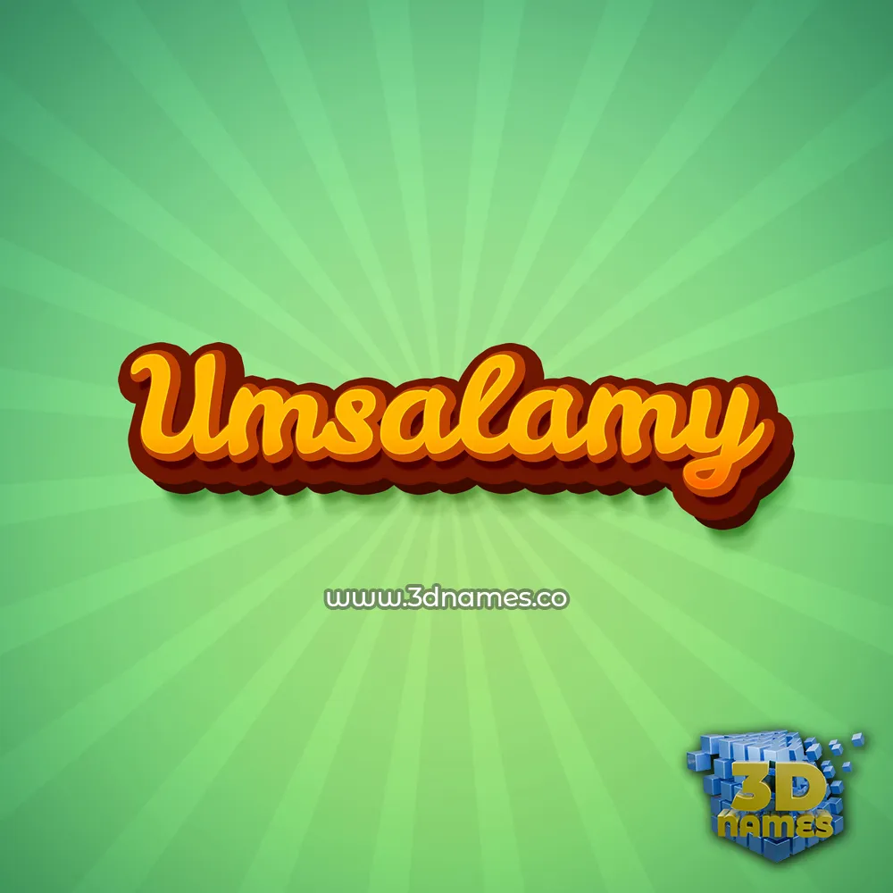 umsalamy in Green Rays style - 3D name wallpaper