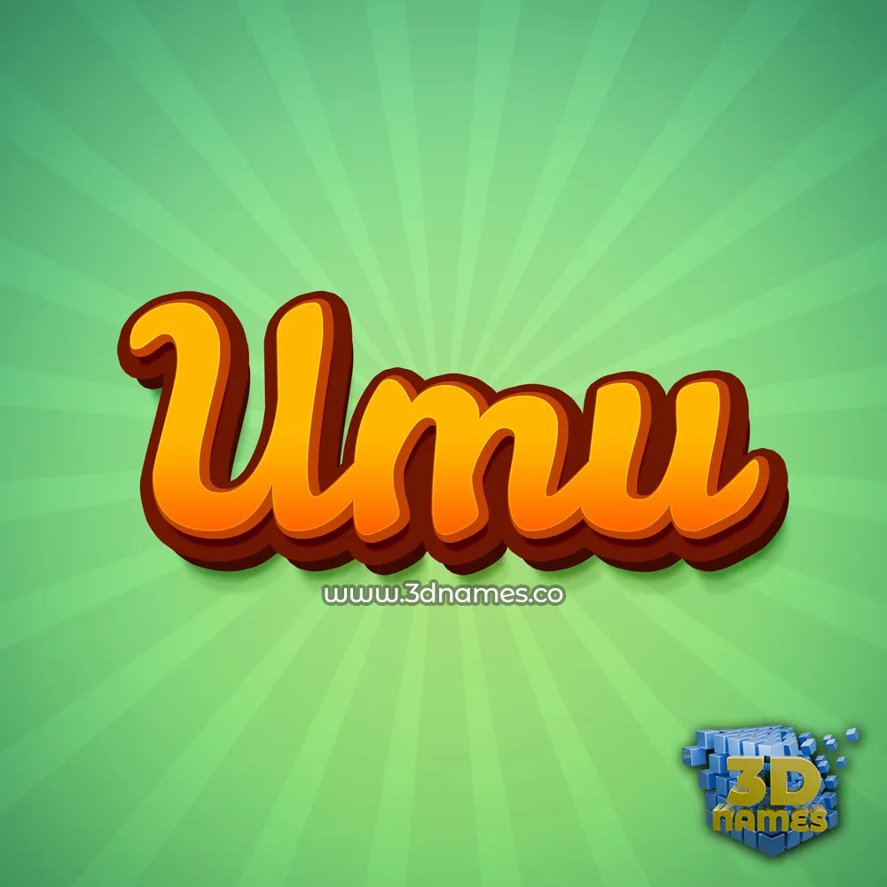 umu in Green Rays style - 3D name wallpaper