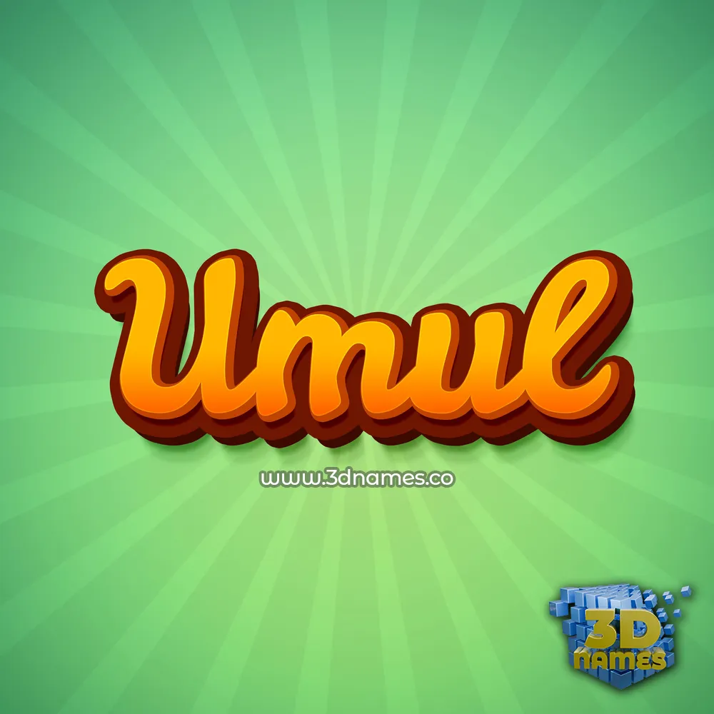 umul in Green Rays style - 3D name wallpaper