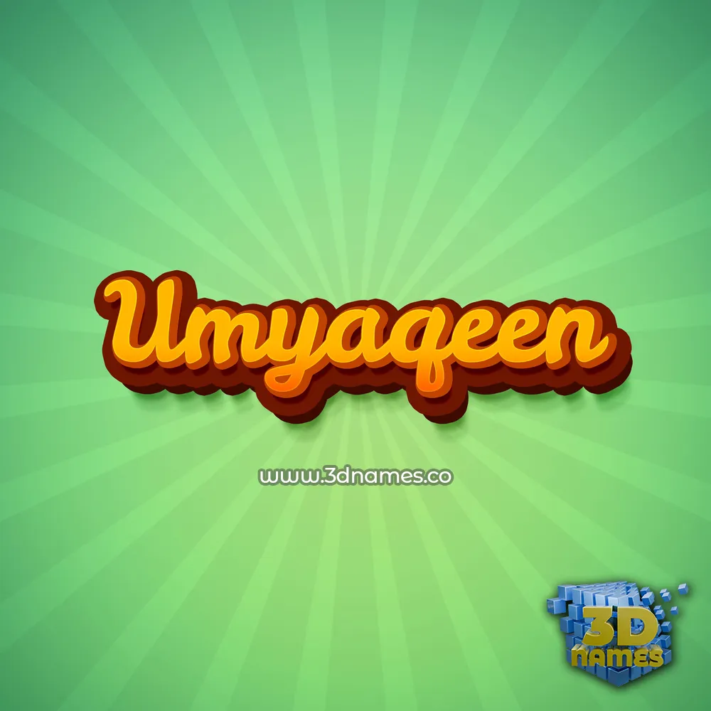 umyaqeen in Green Rays style - 3D name wallpaper